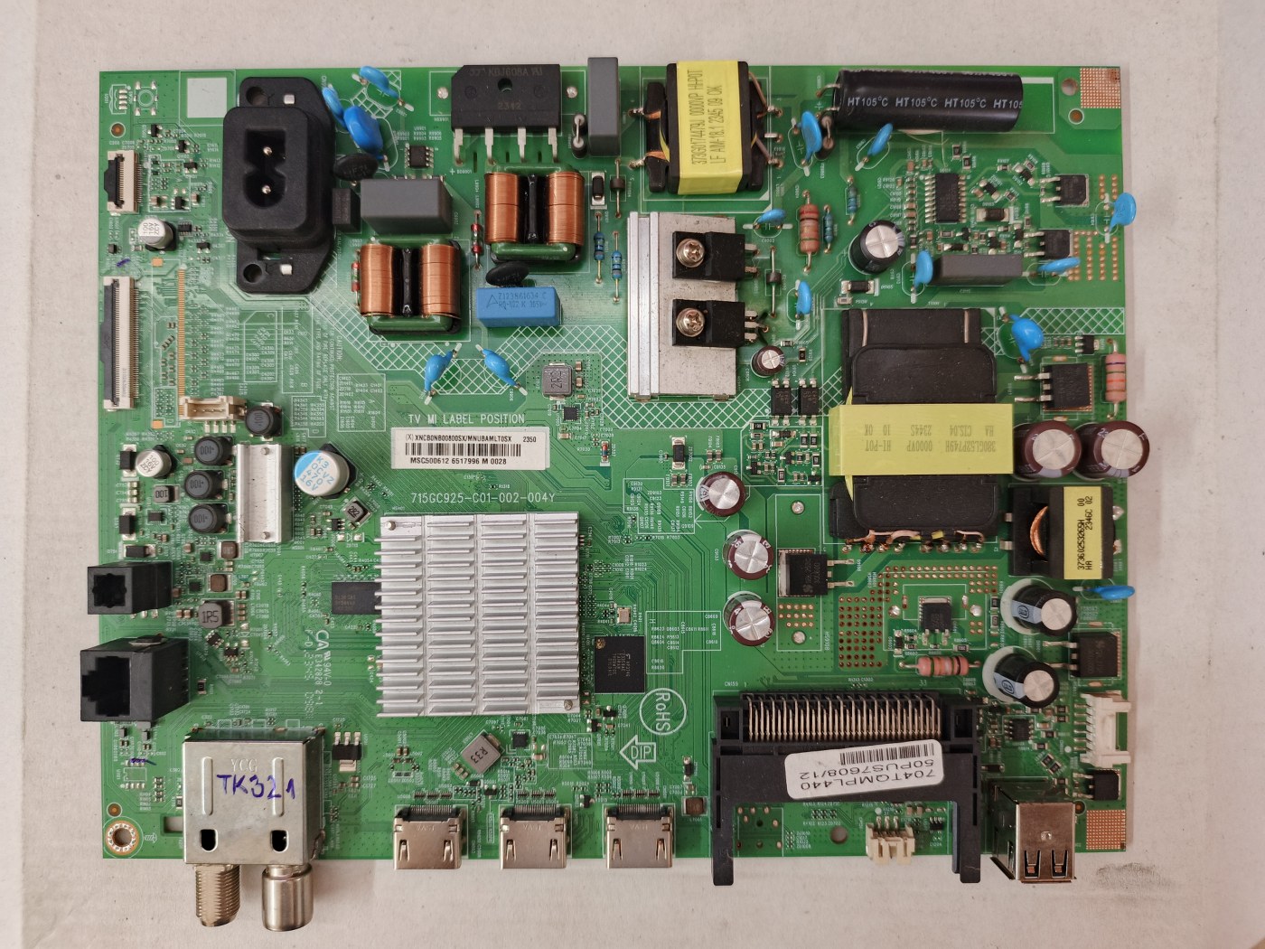 TK321 PHILIPS 50PUS7608-12 715GC925-C01-002-004Y TPT500WR-DJ8Q01.N